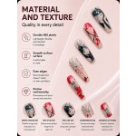Dark Japanese Manga Style Press‑On Nails,Blood Splatter Spider Web Letter Long Almond False Nails